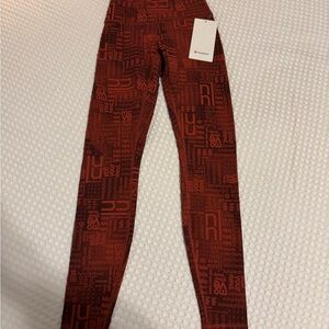 Lululemon Burgundy Wunder Train Leggings